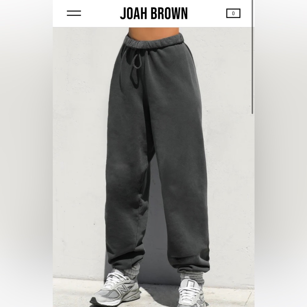 Joah brown oversized jogger xs/s washed black french terry